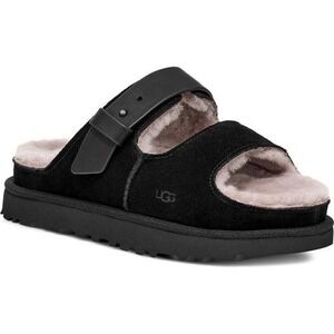 New UGG Greenport Strap Slide Slipper (Size 6 US | 37 EU) Lined Comfy Black #814